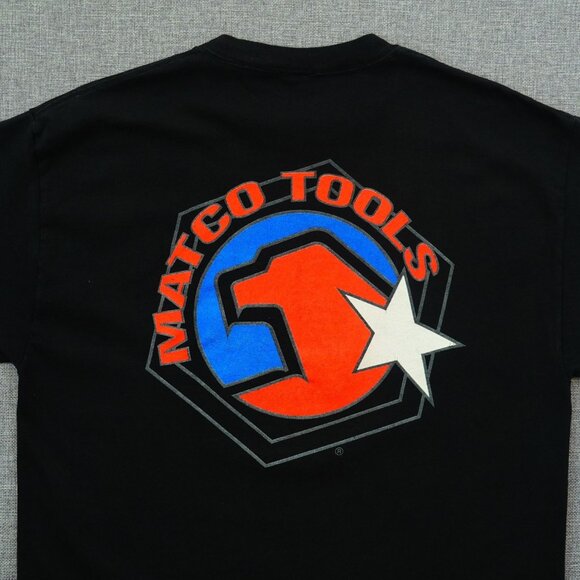 Vintage Y2K Matco Tools T-Shirt Black - Size Large Delta Pro Weight Big Logo - Picture 1 of 8